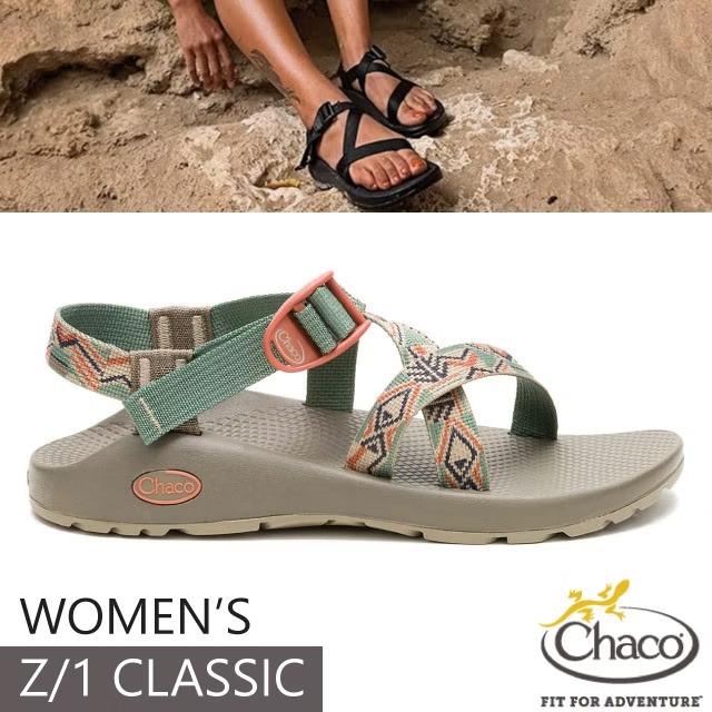 【Chaco】贈置鞋袋!女 Z/1 CLASSIC 越野運動涼鞋(標準款)戶外拖鞋/CH-ZCW01-HL52 輕舟泥灰✿30E010